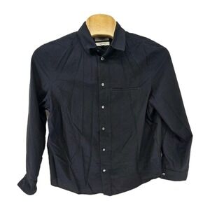 Cos Mens Black‎ Long Sleeve Cotton Shirt Size 17